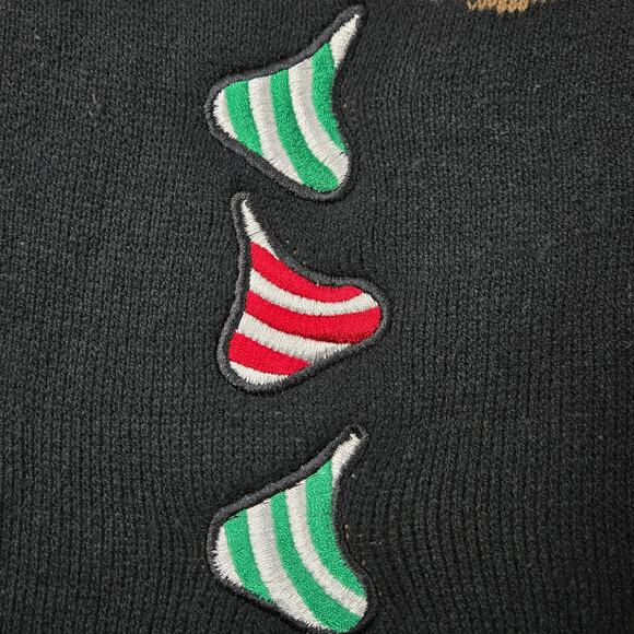 Ugly Christmas Sweater Reindeer Red Nose Backside Kisses Men's size Medium - Picture 10 of 16